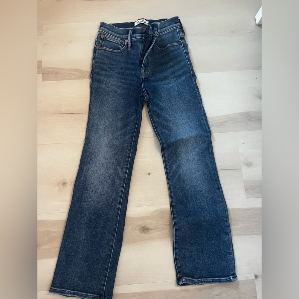 Madewell boot cut dark wash denim jeans!